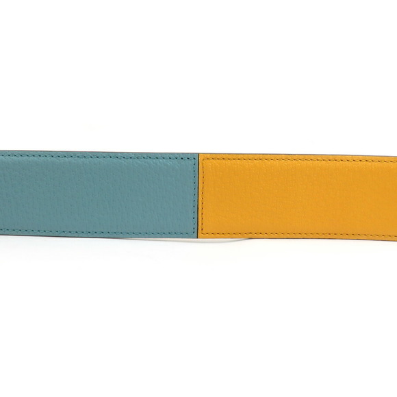 GUCCI Belt Leather Light Blue x Yellow Men\'s Women\'s 709954 r10613a